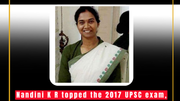 Nandini K R topped the 2017 UPSC exam, inspiring aspirants with her dedication and determination from Karnataka.